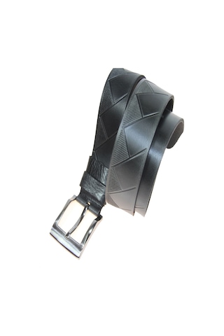 Hakiki Deri Erkek Baklava Desenli Kot Kemeri 4,5 Cm Siyah