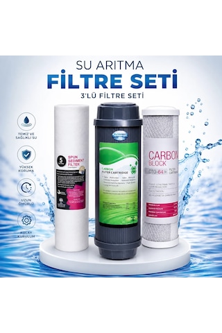 H-max 3'lü Su Arıtma Filtre Seti