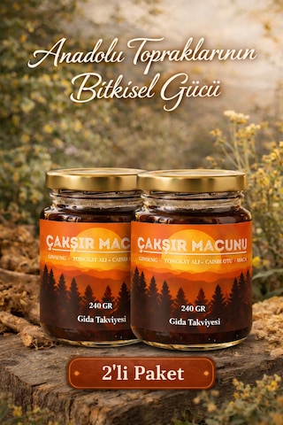 Çakşır Macunu, Panax, Çakşır Otu Bal Bitkisel Karışım Güç Kuvvet Macun 240gr 2'li Paket