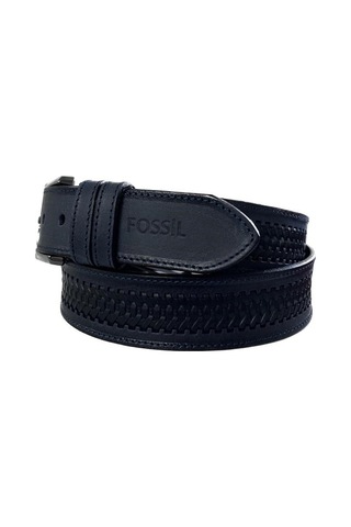 Fossil Lacivert Desenli Hakiki Deri Spor Erkek Kemeri 4cm-120cm Lacivert