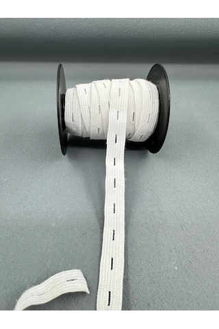 1.5 Cm Örme İlikli Lastik-beyaz-5 Metre
