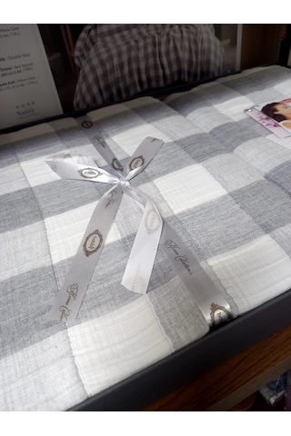 Hobby Home Collection Çift Kişilik Müslin Yatak Örtüsü Takımı 240 X 260 Cm Yastık Kılıfı 2 Adet 50 X 70 Cm Gri