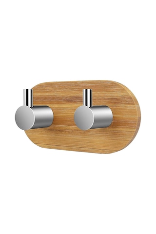 Yapışkanlı Kanca, Banyo Havlu Askısı Kancaları Mutfak Yatak Odası Duvar Kancaları Çubuk Kanca, Bambu Ve Paslanmaz Çelik Çok Renkli