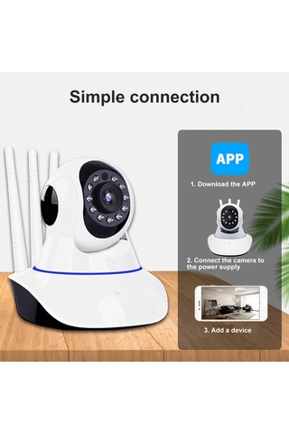 Gajeena Akıllı Wifi Gözlem Kamerası - 2mp 1080p, 11 İnfrare Led Gece Görüşü, 355 Dönüş, Hareket Algılama, Ev/ofis Güvenliği