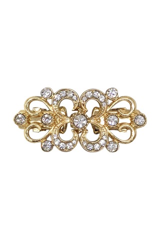 Monyee Metal Klasik Gömlek Kemer Kuşak Sabitleyici, Zirve Desenli Giyim Aksesuarı - Altın Kelepçe İle Altın