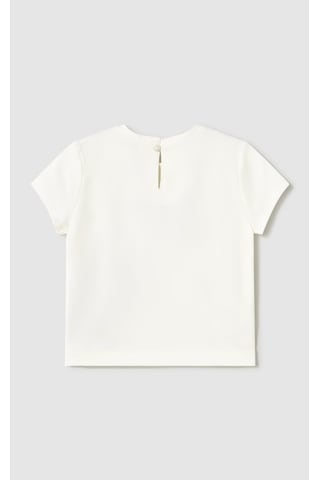 Kız Bebek Kısa Kol T-shirt Ekru