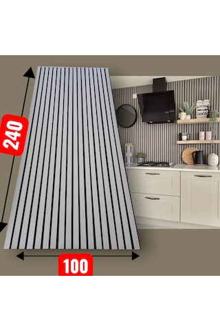 Yeni Gri Akustik Duvar Paneli 100x240 Ahşap Duvar Paneli 100x240