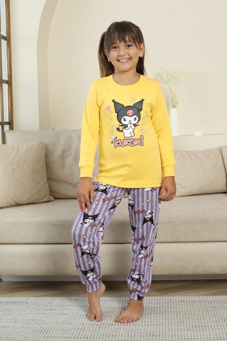 Miniğimin Cicileri Krm Baskılı Kız Çocuk Pijama Takımı - Sarı Sarı