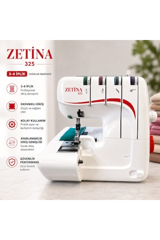 Zetina 325 3-4 İplik Ev Tipi Overlok Makinası Beyaz