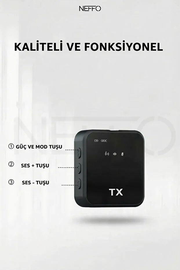 Kablosuz Yaka Mikrofonu Type-c Android & Apple Uyumlu iPhone Stüdyo Mikrofonu İçin Ses Video Canlı Yayın Oyun