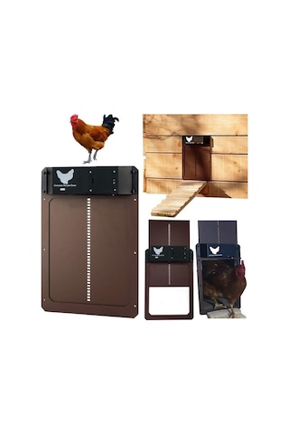 Tuomeng Otomatik Işığa Duyarlı Tavuk Kümesi Kapısı Tavuk Kümesi Evcil Hayvan Kapısı Hayvancılık Kırmızı