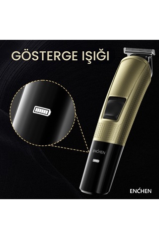Enchen Beardo 3 Gold Çok Fonksiyonlu Tüm Vücut İçin Uygun Şarjlı Saç Ve Tıraş Makinesi