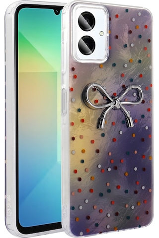 Galaxy A06 Uyumlu Kılıf Kamera Korumalı Figürlü Zore Ponti Silikon Kapak - Lila Lila