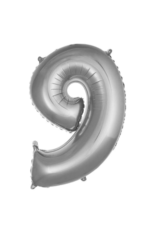 Folyo Balon Rakam Gümüş Renk 40 İnc 100 Cm Helyum Uyumlu 9