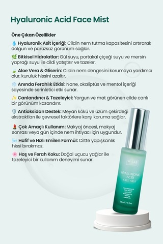 W-Lab Cosmetics Hyaluranic Acid Face Mist 30 Ml