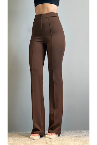 Thiff Gymwear Kadın Palazzo Pantolon 3 Lü Set Bej Kahverengi Lacivert, Krep Likralı, Yüksek Bel Jogger Kesim Çok Renkli