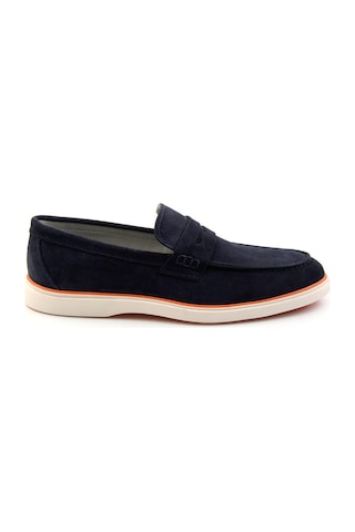 Bambi Lacivert Hakiki Deri Erkek Loafer Ayakkabı E01054184802 Lacivert