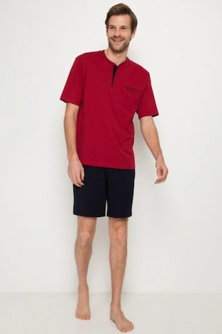 Pierre Cardin 5370 Pijama Şort 3 Lü Damat Çeyiz Seti - Bordo Bordo