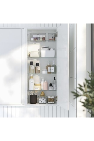 Ikea Ängsjön Banyo Duvar Dolabı, Parlak Cila Beyaz, 40x15x95 Cm
