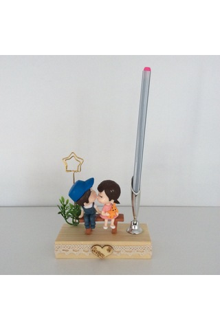 Bankta Oturan Romantik Sevgililer Notluk Biblo Model 2 Diğer