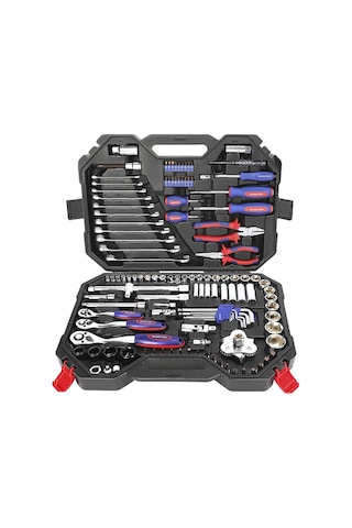 Workpro Wp202533 1/4' 3/8 1/2' 123 Parça Cr-v Metrik Ağır Hizmet Lokma Ve Kombine Anahtar Takımı
