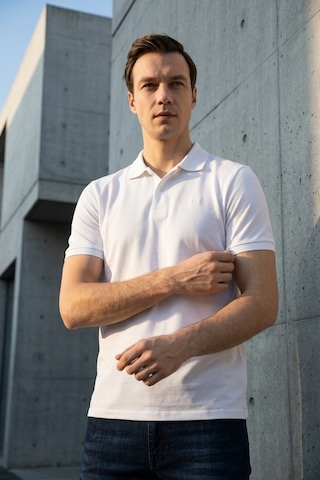 Süvari Slim Fit Düz Baskısız Pike Düğmeli Polo Yaka Nefes Alabilen T-shirt Beyaz