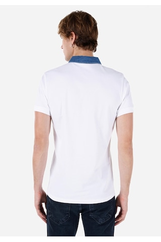 Colins Slim Fit Polo Yaka Düz Erkek Beyaz Kısa Kol Tişört Cl1064089 Q1.v1 Ofw Beyaz
