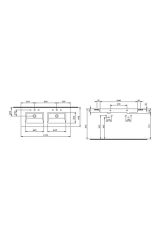 Bocchi Milano Çift Gözlü Lavabo 120 CM Parlak Beyaz 1111-001-0126