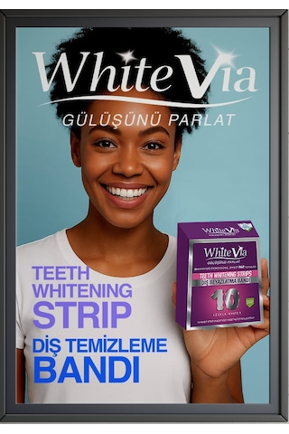 WhiteVia Pap Technology Diş Beyazlatma Bandı Peroksitsiz Diş Beyazlatıcı Bant Mor 10 Paket 20 Strip