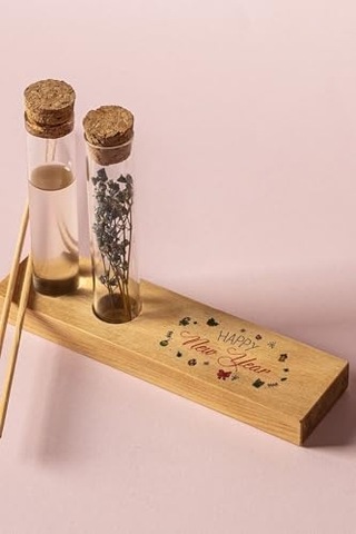 Yılbaşı Tasarımlı Dekoratif Set - Bambu Oda Kokusu Şişesi Diğer