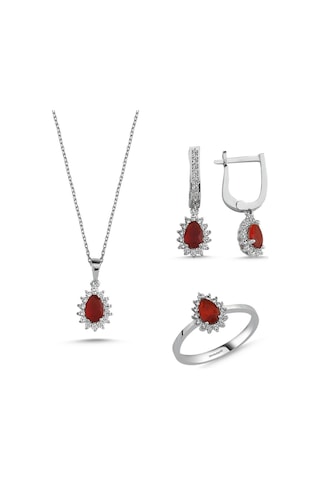 Sembol Gold Beyaz Altın Mini Set Damla 3lü Takım T7779 Renkli