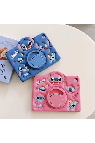Huawei Matepad Se 11'' İnç 2024 Uyumlu Askılı Stitch Standlı Çocuklara Özel Sevimli Kılıf Arka Kapak