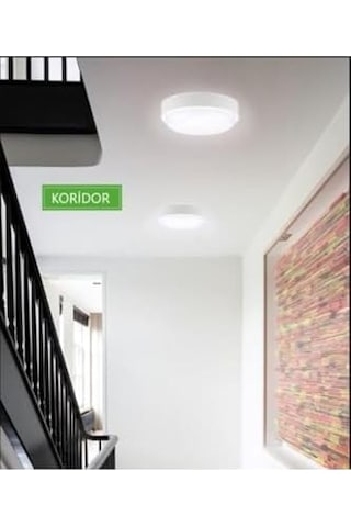 Banyo Tavan Lambası Artos 20w Yuvarlak Beyaz Balkon Lambası 6400k Beyaz Led Işık Teras Duvar Lambası Beyaz Açık