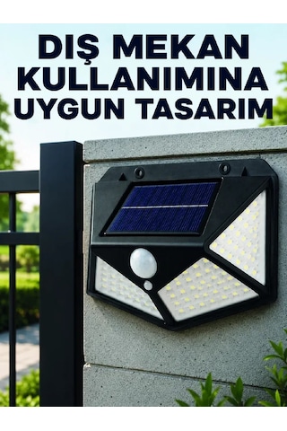 Bahçe Balkon Garaj Ve Girişler İçin Güneş Enerjili Hareket Sensörlü Led Duvar Lambası .
