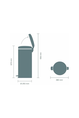 Brabantia Çöp Kutusu 30 Litre Newicon Pedallı Mat Siyah 114540 Siyah
