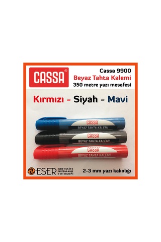 Cassa Beyaz Tahta Kalemi Kırmızı Mavi Siyah