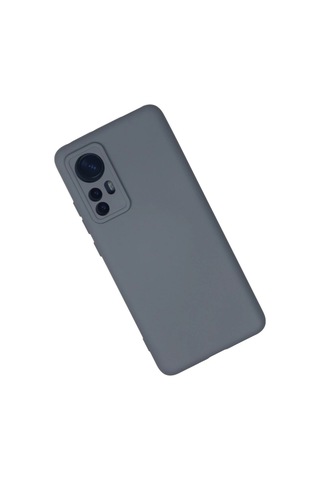 Xiaomi Mi 12 Kılıf Nano İçi Kadife Silikon - Gri Düz Renkli