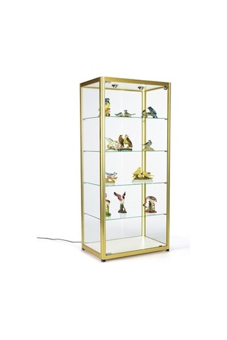 Camlı Vitrin,Cam Dolap,Camlı Koleksiyon Vitrini,Kurulu Ürün 175x70x30