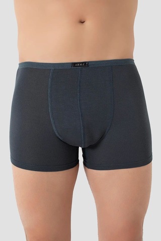 Hadpols Özel Üretim Sade Tarz Hediye Yumuşak Doku Erkek İnce Bel Lastikli Bambu Boxer Füme 5'li Paket