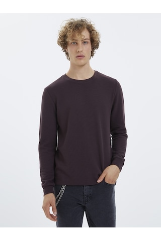 Regular Fit Erkek Tshirt U.kol Bordo