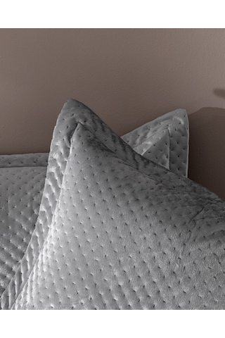 Boulogne Tek Kişilik Kadife Yatak Örtüsü - Antrasit 8682116999571 Gri