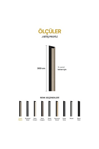 Vilo Mpc J Bitiş Profili Linen Fabric 300cm Xl Duvar Paneli Kenar Ve Dış Köşe Bitişi