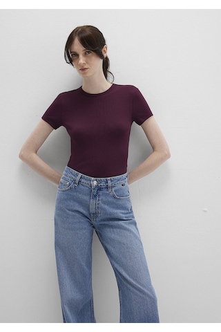 Mavi - Bordo Basic Tişört 1613081-70434 Bordo