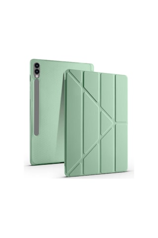 Thegencoo Galaxy Tab S9 Plus Kılıf Uyumlu Tri Folding Kalem Bölmeli Standlı Kılıf-siy Tablet Kılıfı