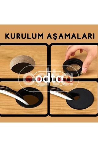 5 Adet Masa Üstü Kablo Kanalı Deliği Kapağı 6cm Masa Kablo Kapağı Kahverengi