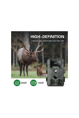 Dancemonkey Kamerası Gece Görüşlü 3 Pır Sensörlü 36mp 1080p İz Ve Av Kamerası Ip66 Su Geçirmez Hareket Yeşil
