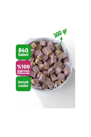 Freeze Dried Böğürtlenli Cheesecake Kurutulmuş Çıtır Cheesecake Küpleri, Tatlı Küpleri Atıştırmalık - 300 Gr