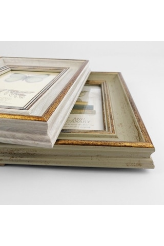 Novahub Beyaz Ahşap 10 Vintage Portre Çerçeve - Evlilik Yıldönümü Manzara Yatay Poster Çerçevesi