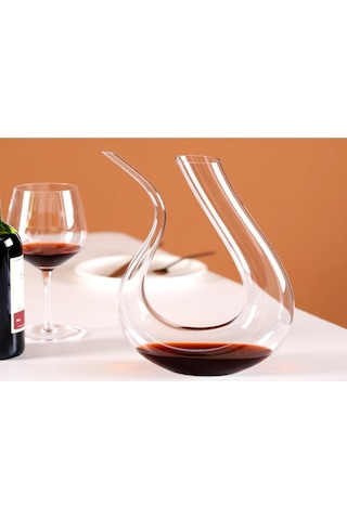 Reedark Kristal Cam 1500ml Şarap Decanterı - U Tipi Akustik Desenli Ev & Restoran Kullanımı - Renkli Modern Stili