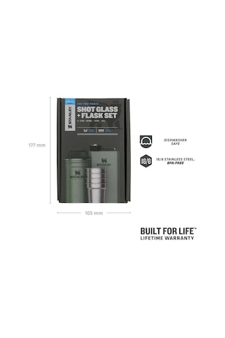 Stanley Adventure Çelik Shot Bardak Ve Matara Seti - Hammertone Green Yeşil